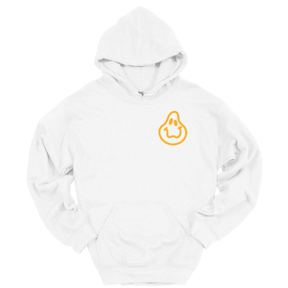 Checkerboard Smiley Face Hoodie in White w/ Yellow