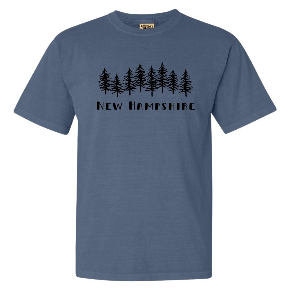 New Hampshire Trees T-Shirt in Blue Jean