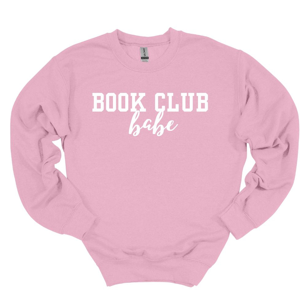 Book Club Babe Crewneck in Pink