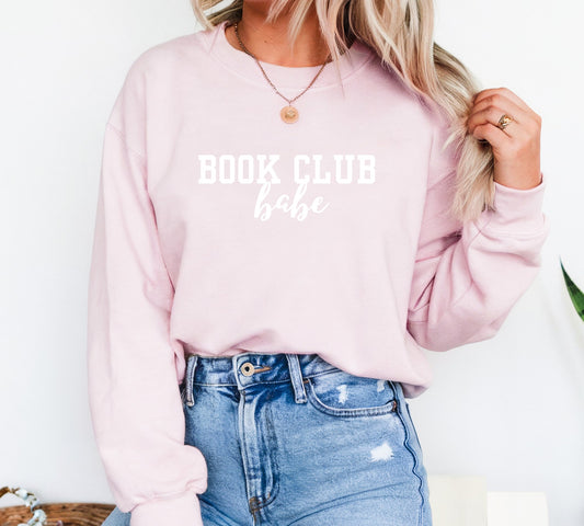 Book Club Babe Crewneck in Pink