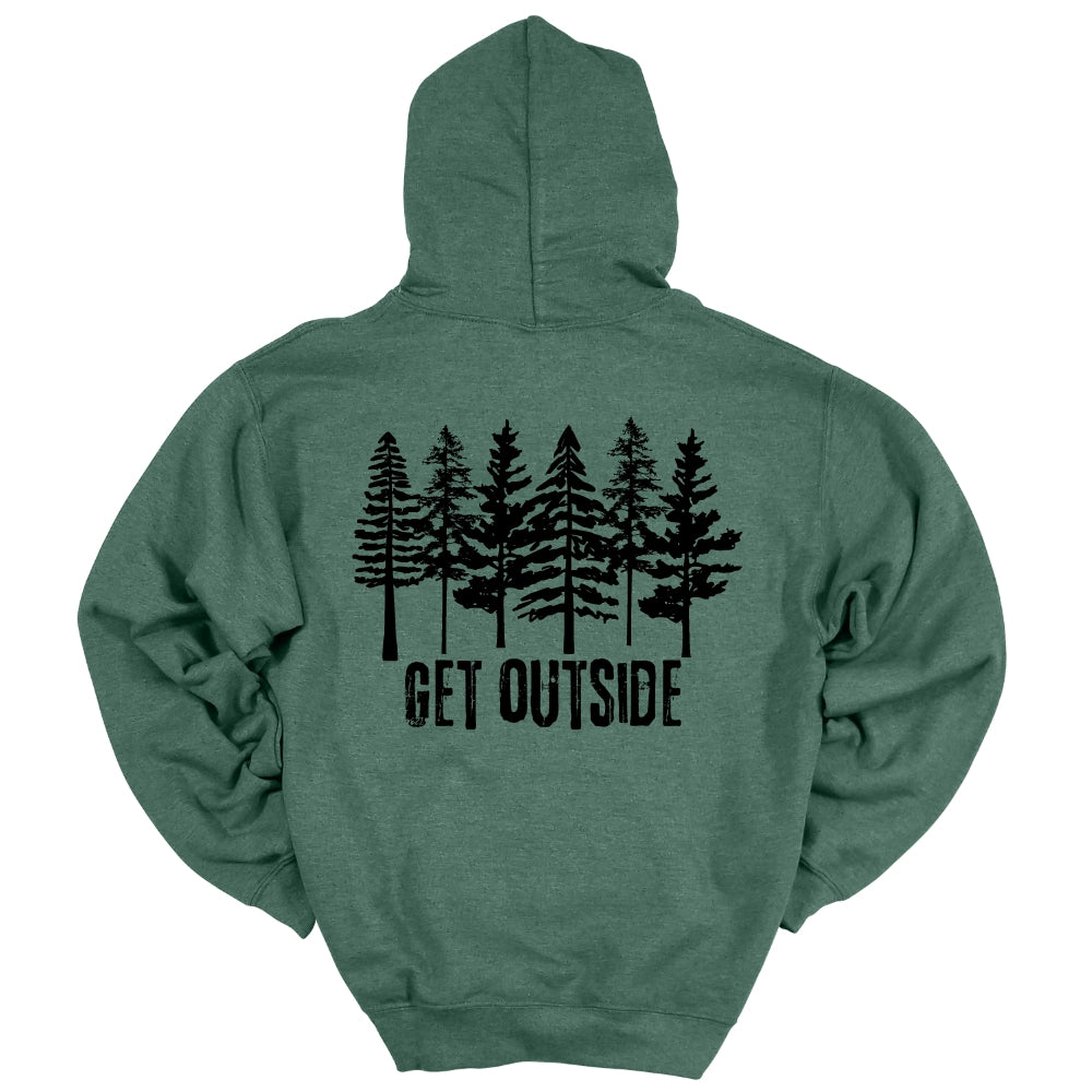 Get Outdoors Hoodie in Heather Sport Dark Green