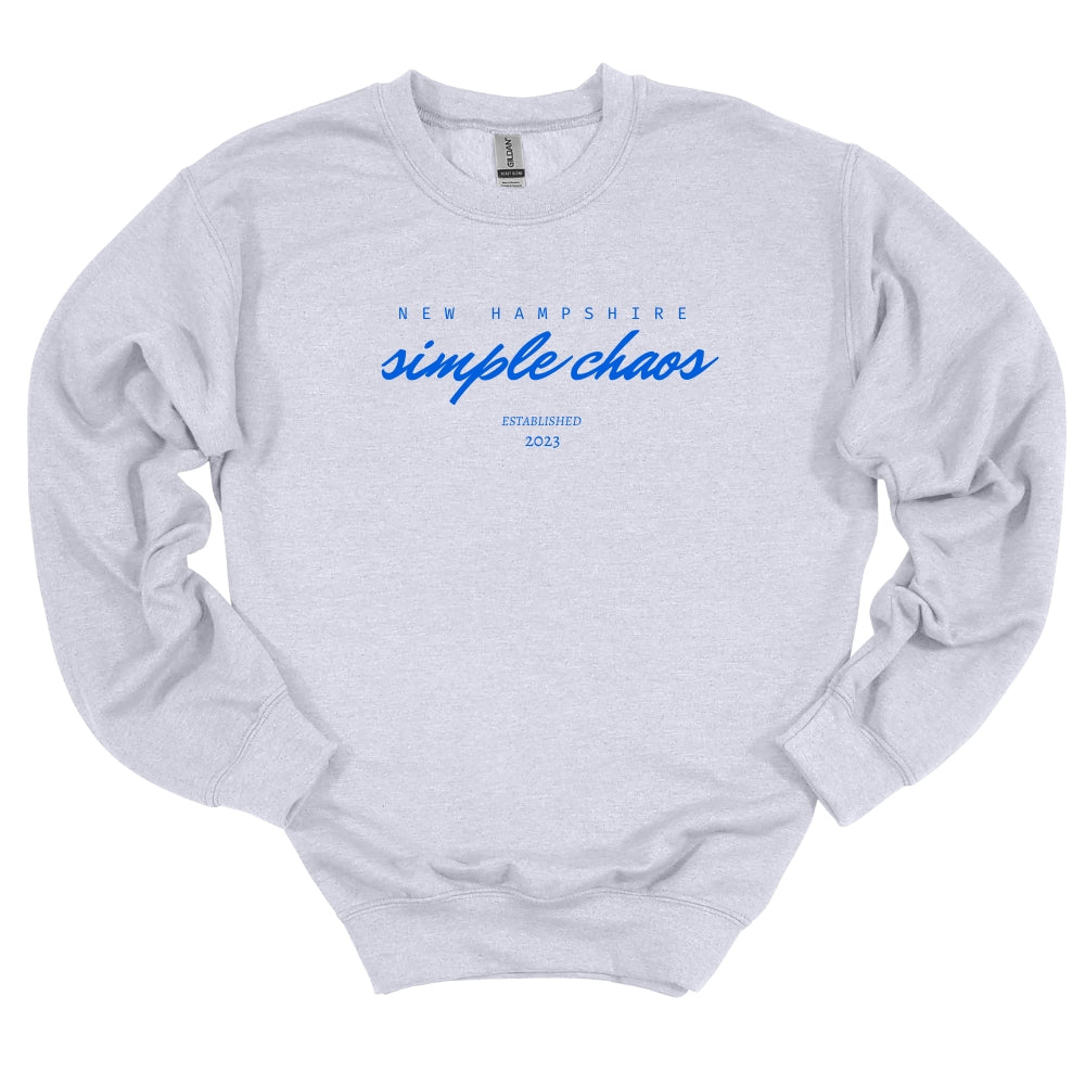 Simple Chaos Crewneck in White or Ash Gray