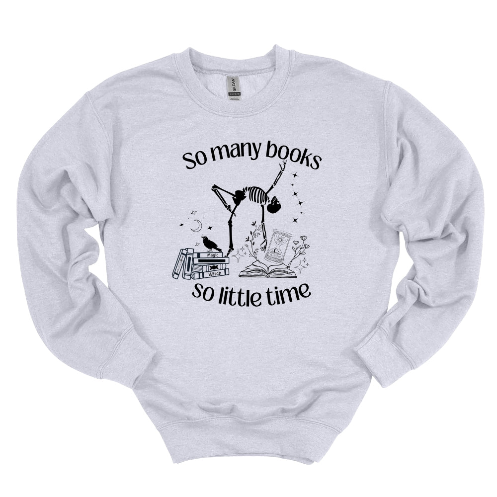 So Many Books So Little Time Crewneck in Ash Gray