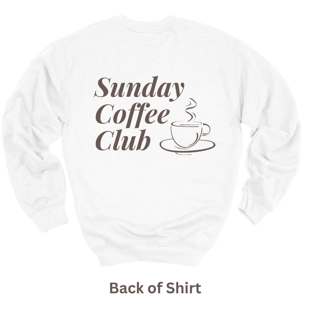 Sunday Coffee Club Crewneck in White