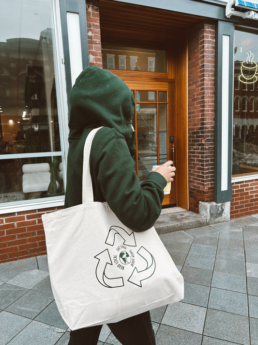 Recycled Canvas Tote Bag - Shop Local, Eat Local, Read Local