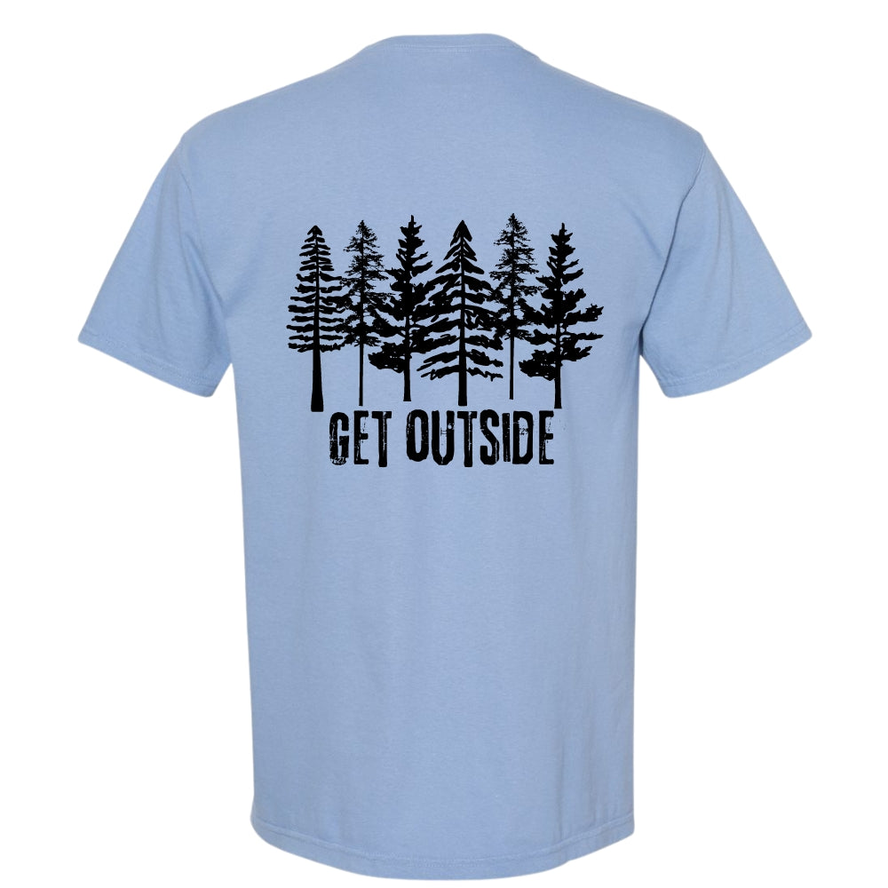 Get Outdoors - T-shirt in Washed Denim