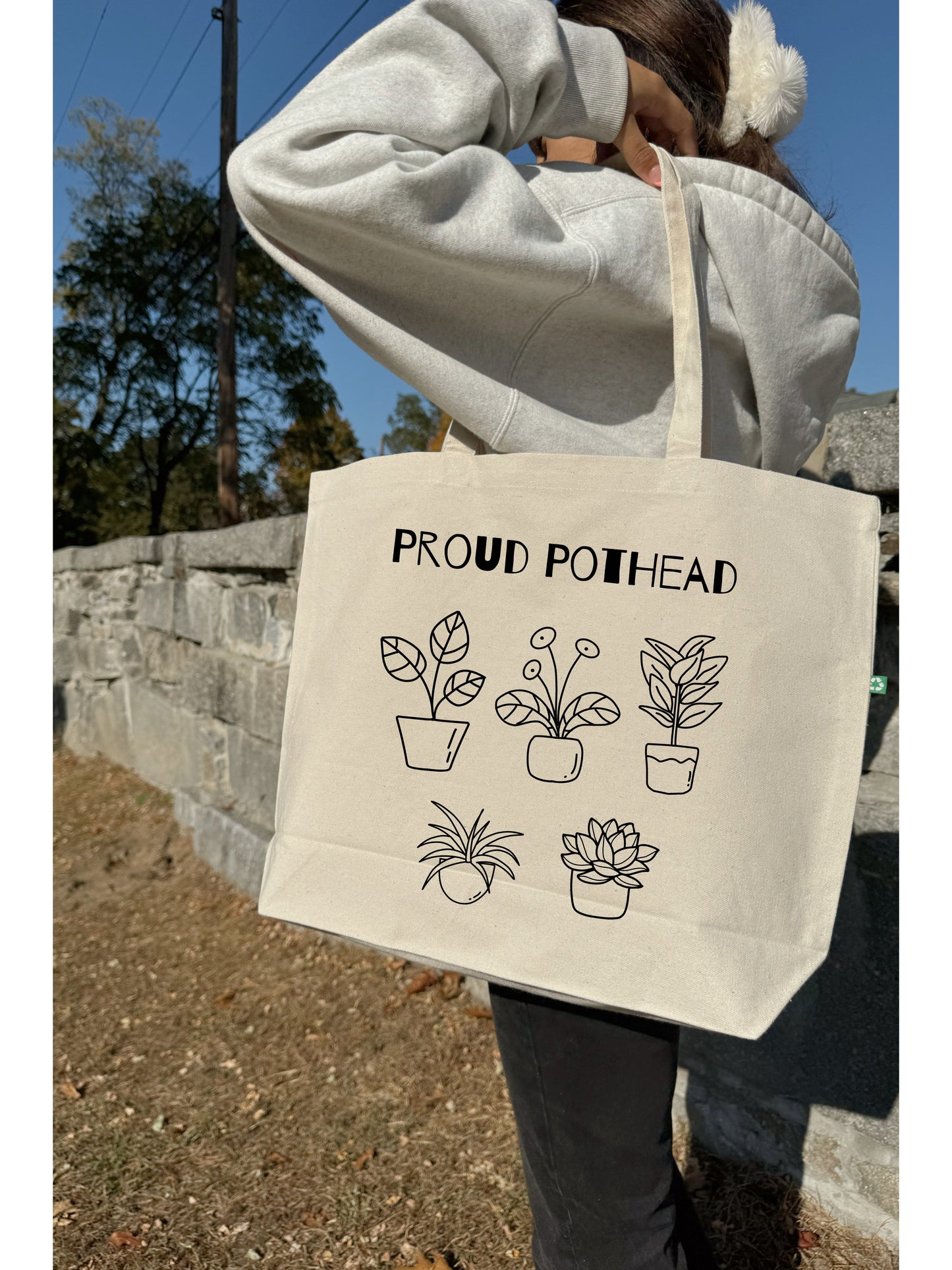 Recycled Canvas Tote Bag - Proud Pothead